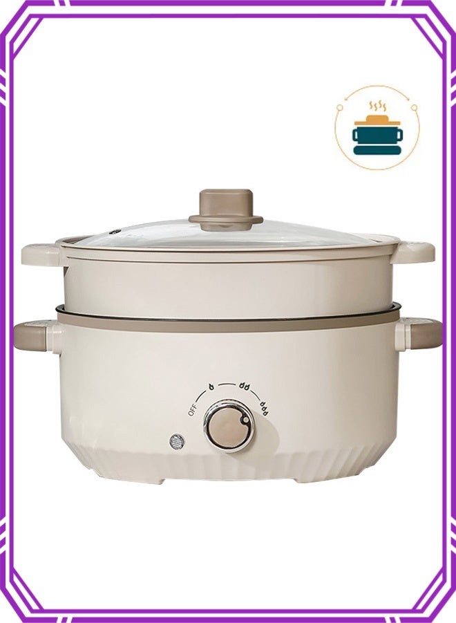 APEX Electric Cooker, 3L Non-Stick Sauté Pan, Hot Pot Electric with Steamer, Multi-functional Cooker for Stir Fry, Steak, Noodles, Soup Soup with Power Adjustment - Image 1