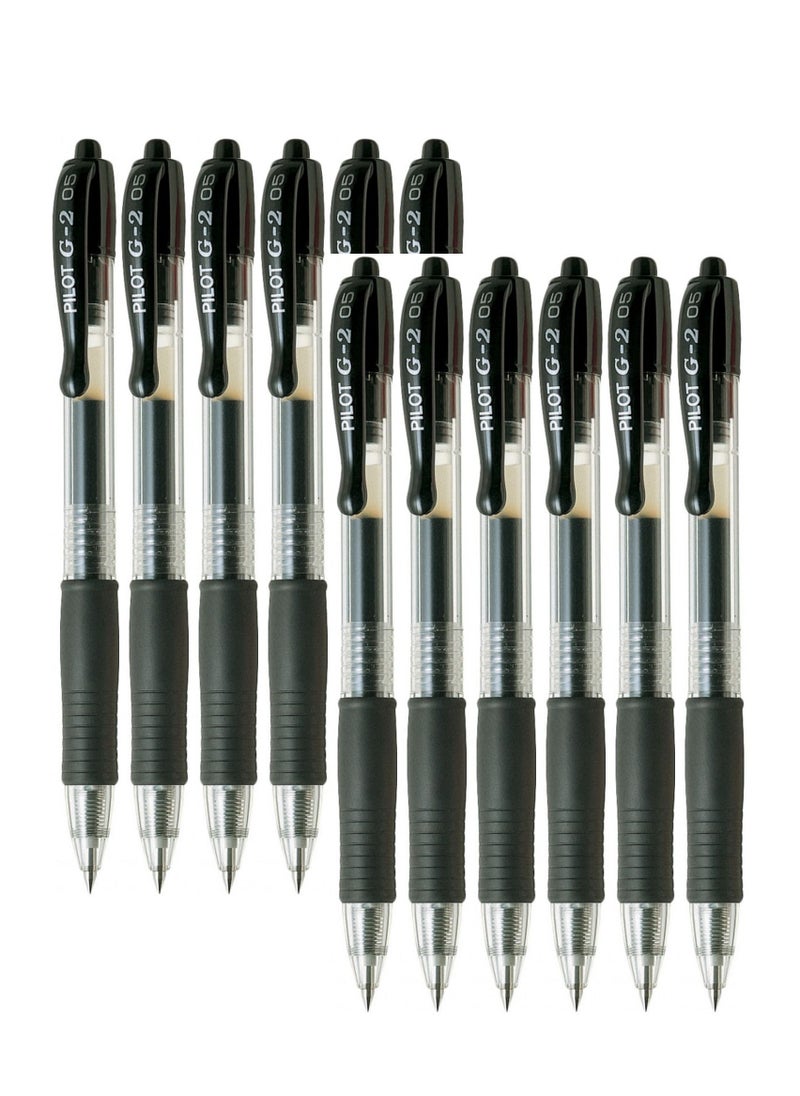 PILOT - 12-Piece G-2 Gel Roller Pen Black Ink - Image 1