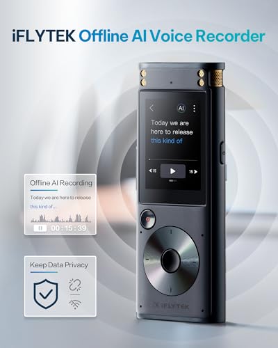 iFLYTEK AI Voice Recorder with Playback & Voice Activated Recording, 32GB Digital Audio Recorder Device for Lectures, Real-Time Transcription, Noise Reduction - Ideal Spy Hidden Recorder, 302Pro - Image 2