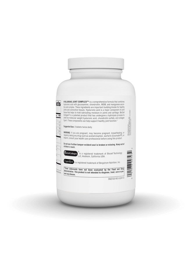 Source Naturals Hyaluronic Joint Complex with Glucosamine, Chondroitin & MSM Extra Strength - 240 Tablets - Image 3
