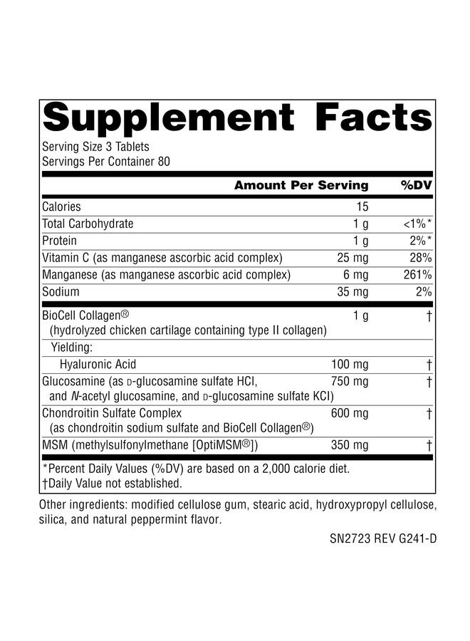 Source Naturals Hyaluronic Joint Complex with Glucosamine, Chondroitin & MSM Extra Strength - 240 Tablets - Image 4