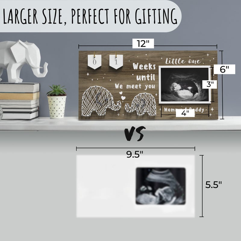 Eurset Baby Sonogram Picture Frame Countdown Weeks - Standard 4""X3"" Ultrasound Photo - Pregnancy Announcements Ideas - Gender Reveal Baby-Shower Gift - New Mom Expecting Parents To Be Keepsake Gifts - Image 5
