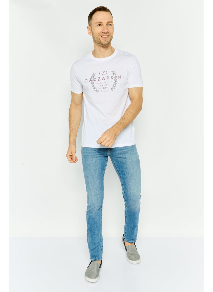 Gazzarrini Men Crew Neck Short Sleeve Graphic T Shirt, White Combo  - Image 4