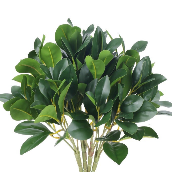 4PCS ARTIFICIAL SHRUBS PLANTS FAKE EUCALYPTUS LEAVES STEMS FAUX GREENERY BRANCHES FOR GARDEN WINDOW BOX HOME WEDDING COURTYARD OUTDOOR OFFICE KITCHEN DECORATION