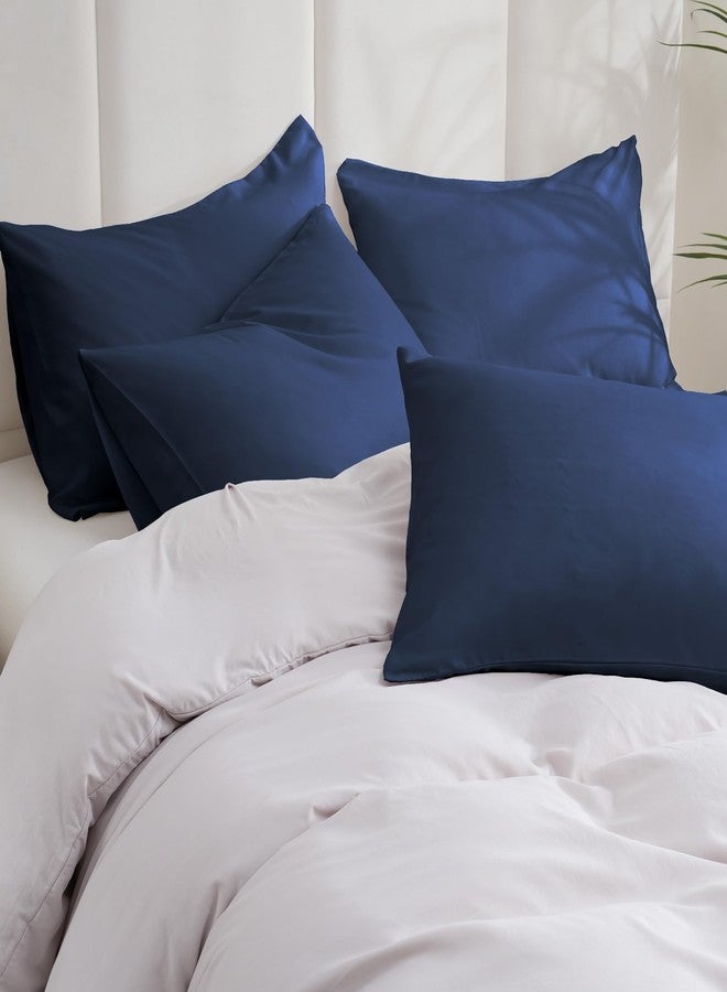 ZPECC Navy Pillow Cases Standard Size Set of 4, 20x26 Envelope Closure Pillowcases, Soft Plain Brushed Microfiber Covers Hypoallergenic Breathable - Image 2