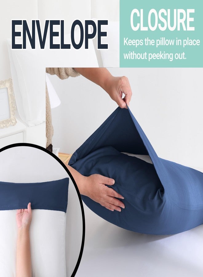 ZPECC Navy Pillow Cases Standard Size Set of 4, 20x26 Envelope Closure Pillowcases, Soft Plain Brushed Microfiber Covers Hypoallergenic Breathable - Image 5