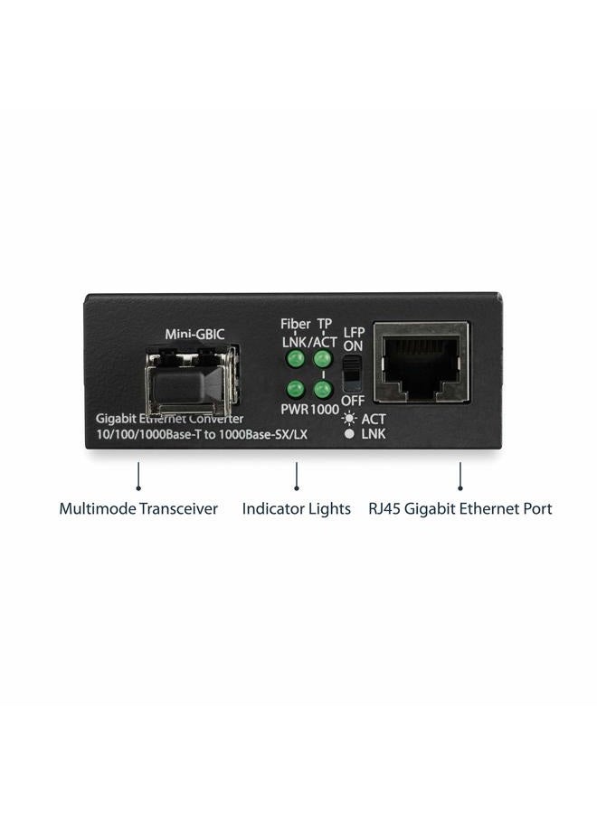 StarTech .com Multimode (MM) LC Fiber Media Converter for 10/100/1000 Network - 550m - Gigabit Ethernet - 850nm - with SFP Transceiver (MCM1110MMLC), Brown - Image 3