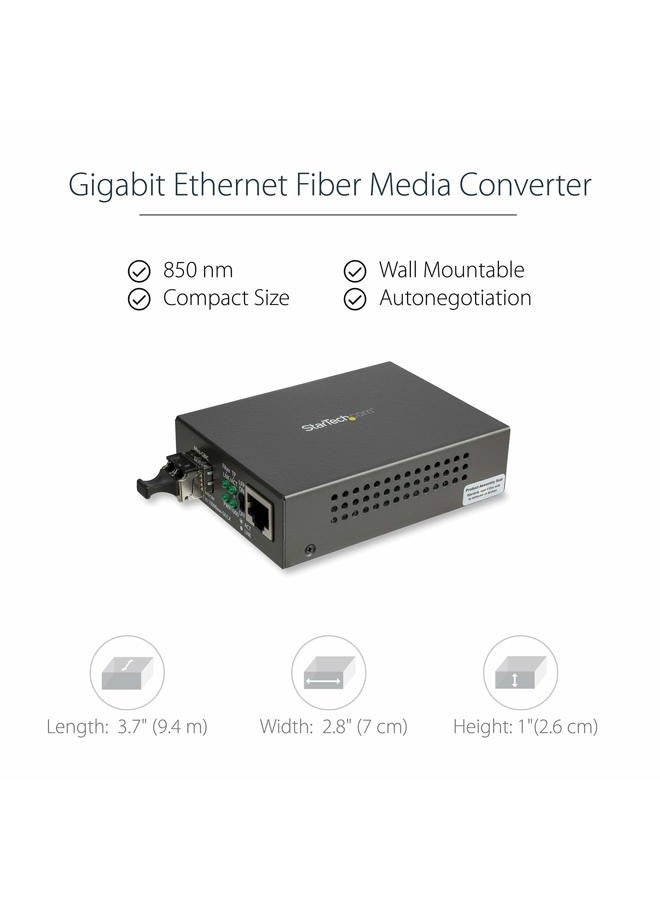 StarTech .com Multimode (MM) LC Fiber Media Converter for 10/100/1000 Network - 550m - Gigabit Ethernet - 850nm - with SFP Transceiver (MCM1110MMLC), Brown - Image 2