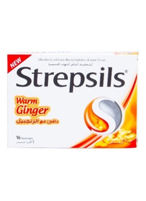 STREPSILS WARM GINGER LOZENGES 16'S