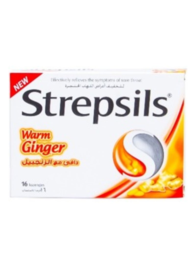 Strepsils - STREPSILS WARM GINGER LOZENGES 16'S - Image 1