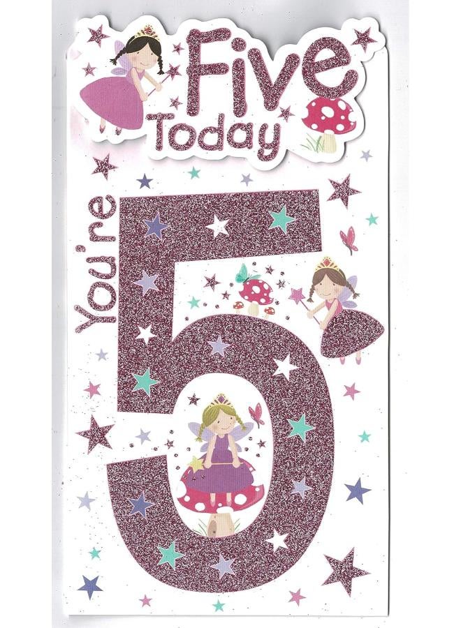 BGC Studios 5th Birthday Card 'Five Today' Girls 5th Birthday Card