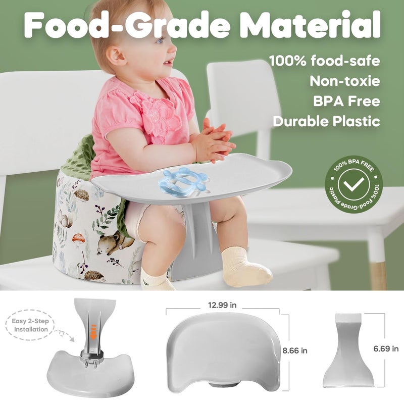 mamatepe Seat Cover and Tray Sets Accessory Compatible with Bumbo Floor Seat for Baby,Breathable Accessory Compatible with Baby Seat - Easy to Install and Remove - Image 3