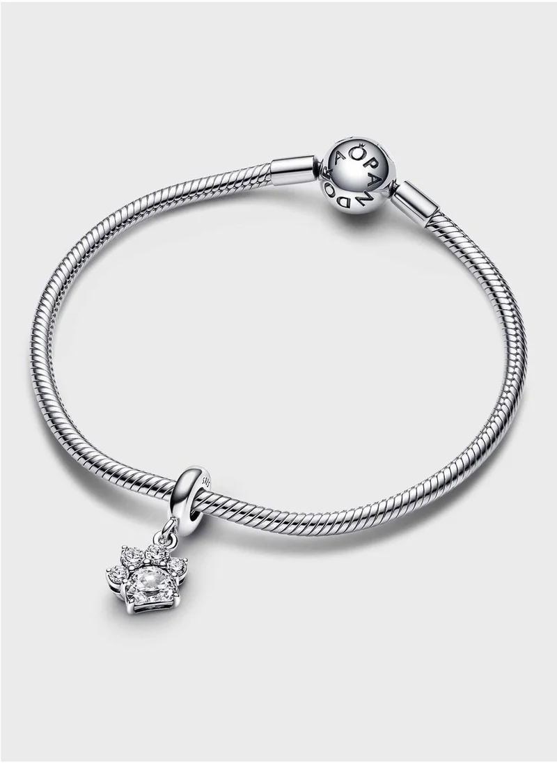 PANDORA Sparkling Pet Paw Print Dangle Charm