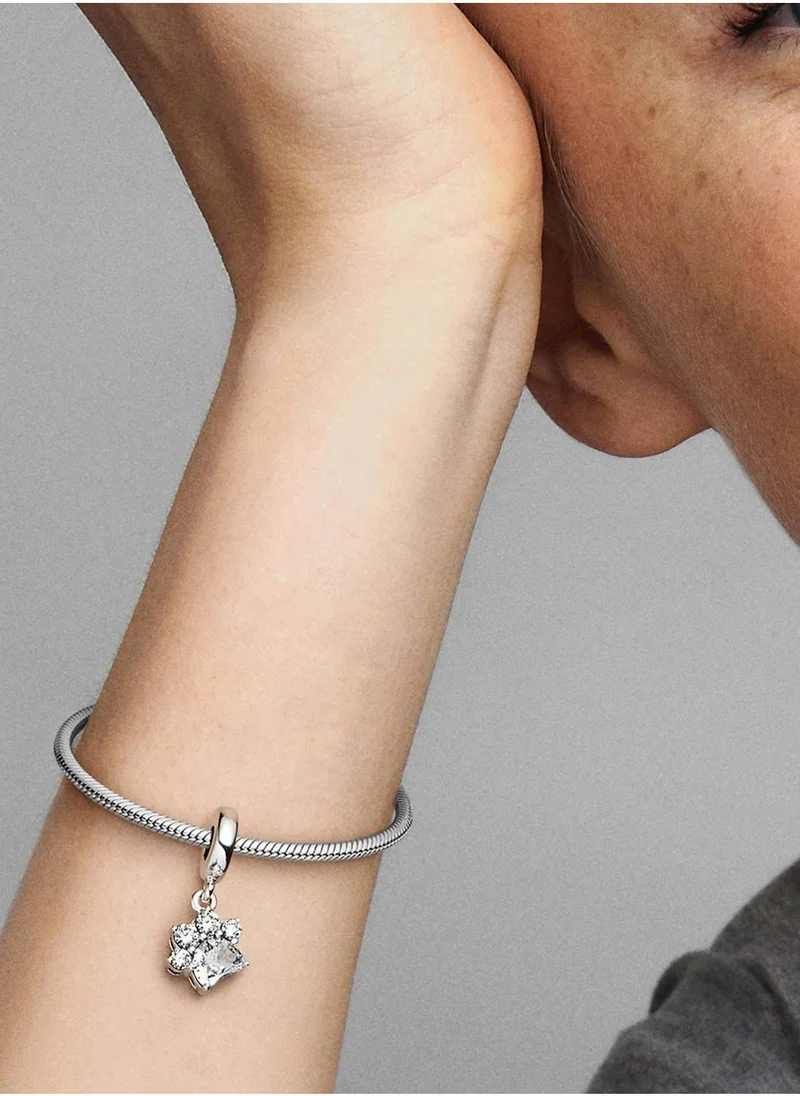 PANDORA Sparkling Pet Paw Print Dangle Charm