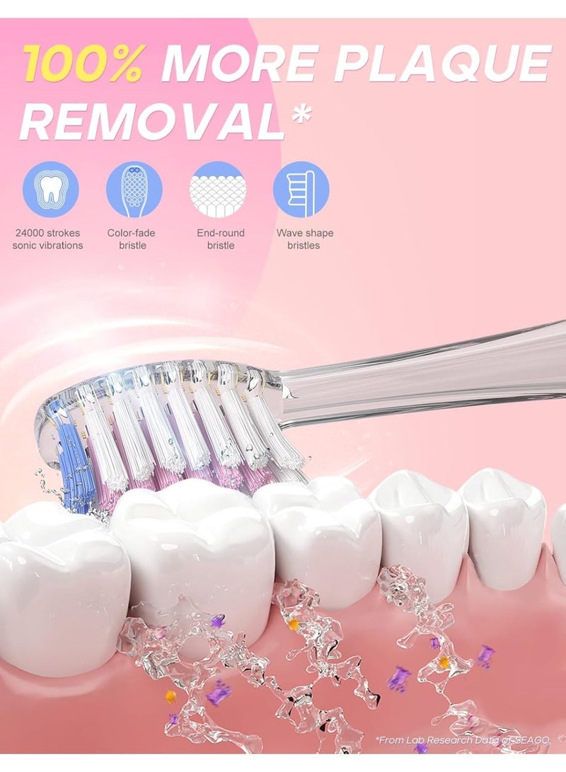 سيجو فرشاة أسنان كهربائية للأطفال من سيجو، مزودة بمؤقت تنظيف لمدة دقيقتين و4 رؤوس فرشاة بديلة، وإضاءة LED بألوان قوس قزح تجعل تنظيف الأسنان ممتعًا، فرشاة أسنان تعمل بالبطارية للأولاد من عمر 4 إلى 12 سنة، لون أخضر، موديل SG-977 - Image 3