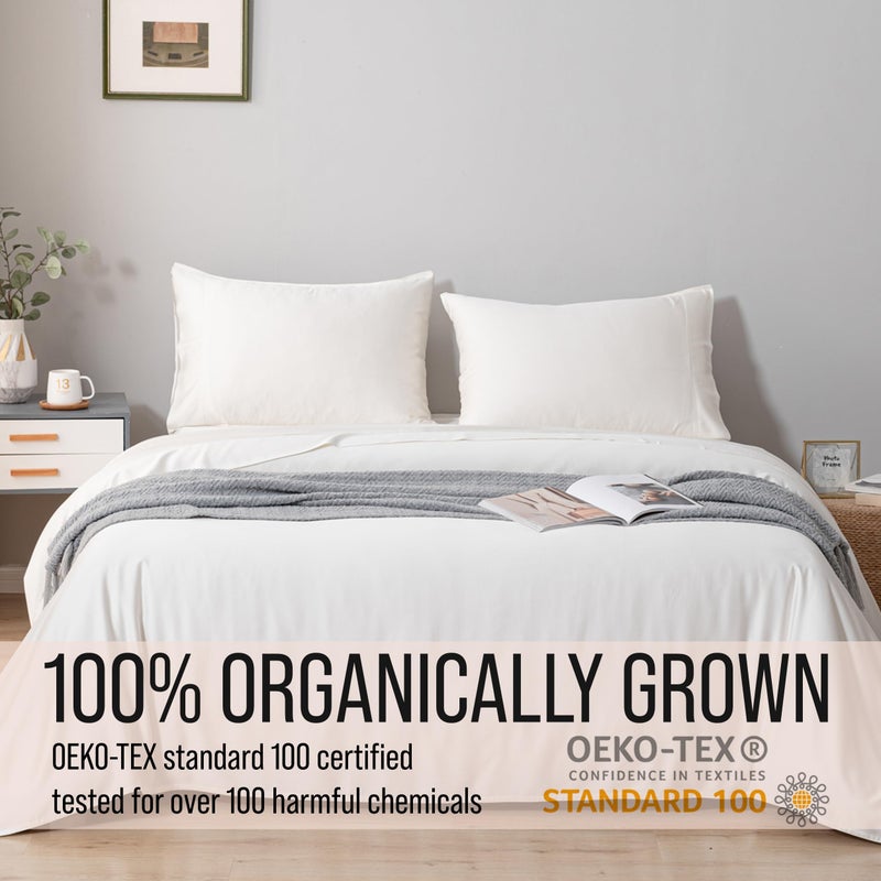 BC BELLA COTERIE Bella Coterie Luxury Bamboo Viscose Split King Size Sheet Set | 2 Fitted Sheets for Sleep Number & Adjustable Beds | 100% Organically Grown | Cooling & Ultra Soft | 18â€ Deep Pocket [Ivory] - Image 5