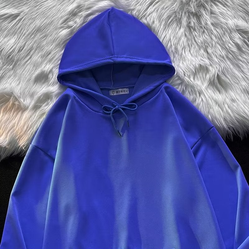 2022 Hooded Sweatshirt Men Casual Long Sleeve Solid Spring Autumn G0 White  - Image 4