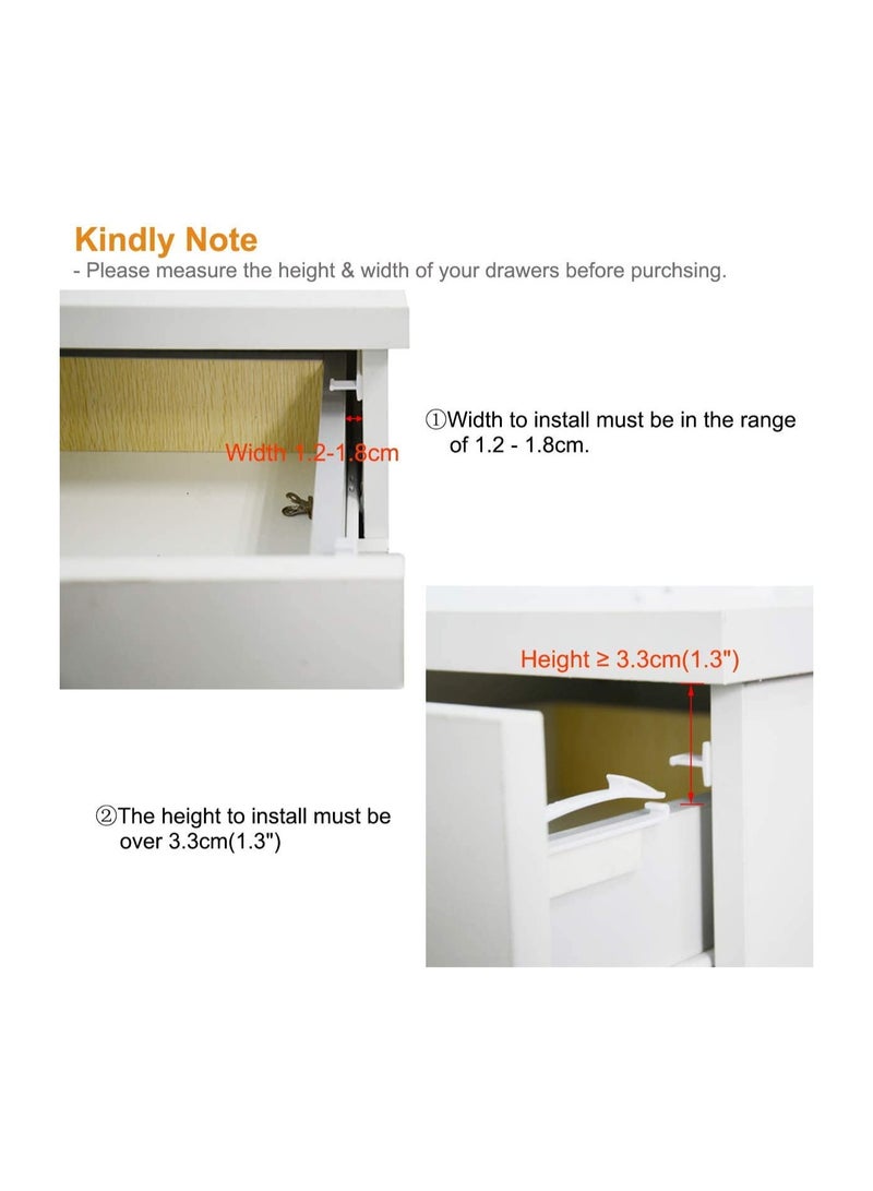 Excefore Child Safety Drawer Locks Safety Invisible Drawer Latches with Strong Adhesive for Baby CareOnly fit for Some Drawer Please See Below Before Buying(4 Pack) - Image 2