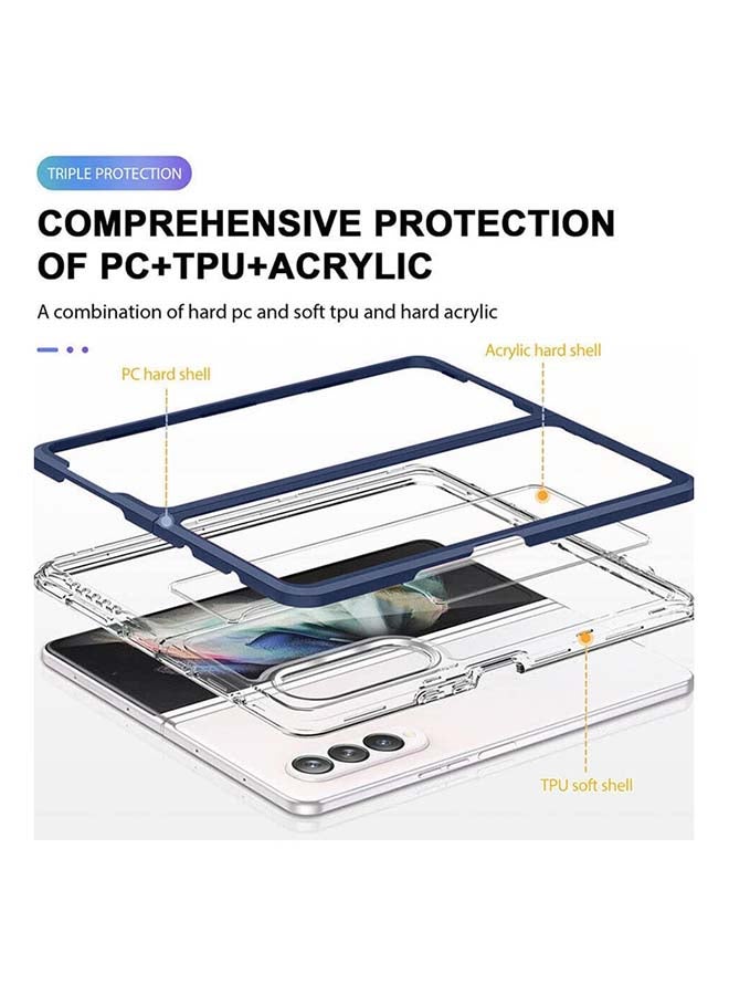 CATANES for Samsung Galaxy Z Fold 3 5G Clear Hybrid Case Shockproof Soft TPU Cover with Anti-Drop Hard PC Bumper 7.6 inch  - Image 3