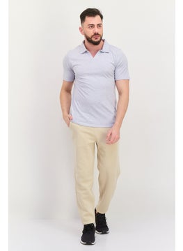 Project Essentials Men Regular Fit Heather Short Sleeve Polo Shirt, Heather Blue  - Image 3