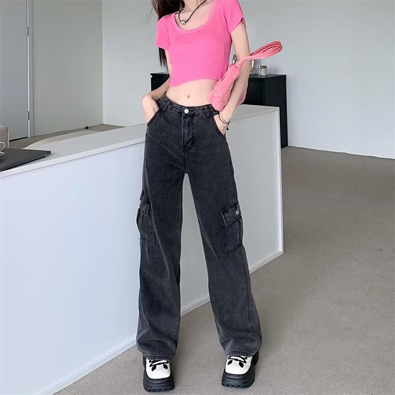 American-Style High Street Retro Denim Overalls Trendy Brand Loose Slimming Casual Wide-Leg Pants For Men And Women - Image 2