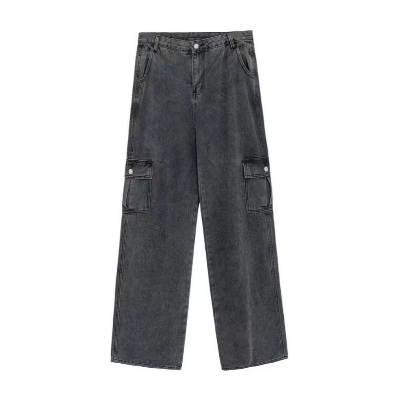 American-Style High Street Retro Denim Overalls Trendy Brand Loose Slimming Casual Wide-Leg Pants For Men And Women - Image 1