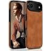 LOHASIC for iPhone 17 Air Leather Case Slim Business PU Classic Elegant Style Soft NonSlip Grip Shockproof Rugged Protective Cover Phone Case for iPhone17 Air 65 2025 Sand Dune - Image 2
