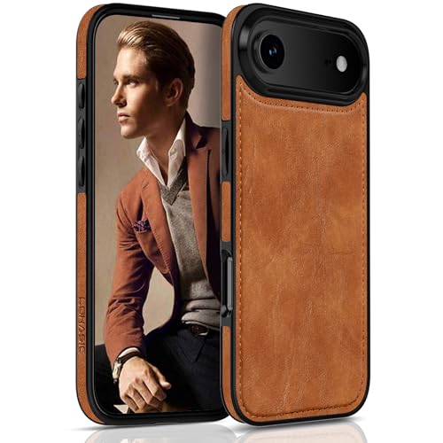 LOHASIC for iPhone 17 Air Leather Case Slim Business PU Classic Elegant Style Soft NonSlip Grip Shockproof Rugged Protective Cover Phone Case for iPhone17 Air 65 2025 Sand Dune - Image 1