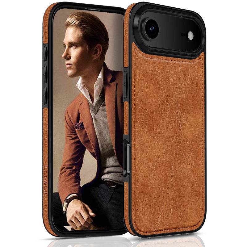 LOHASIC for iPhone 17 Air Leather Case Slim Business PU Classic Elegant Style Soft NonSlip Grip Shockproof Rugged Protective Cover Phone Case for iPhone17 Air 65 2025 Sand Dune - Image 3