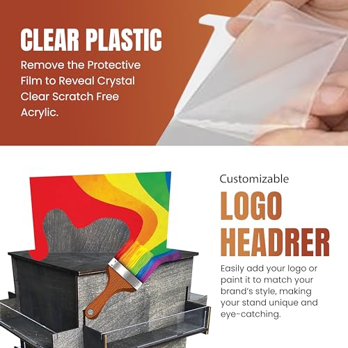 TORCHED DISPLAYS 4Sided Rotating Display Stand Craft Shows Trade Shows Markets Small MediumSized Items like Stickers Postcards Coasters Note Pads Napkins HeavyDuty Easy to Assemble Black - Image 3