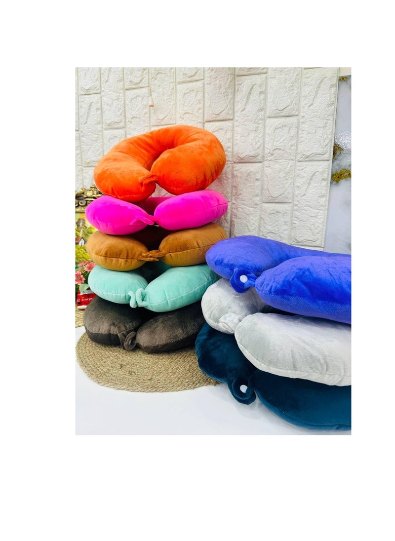 Generic Super Lux neck pillow for comfort during travel and sleep, very high quality fiber filling, available in several colors Mk (Cafe)  - Image 2
