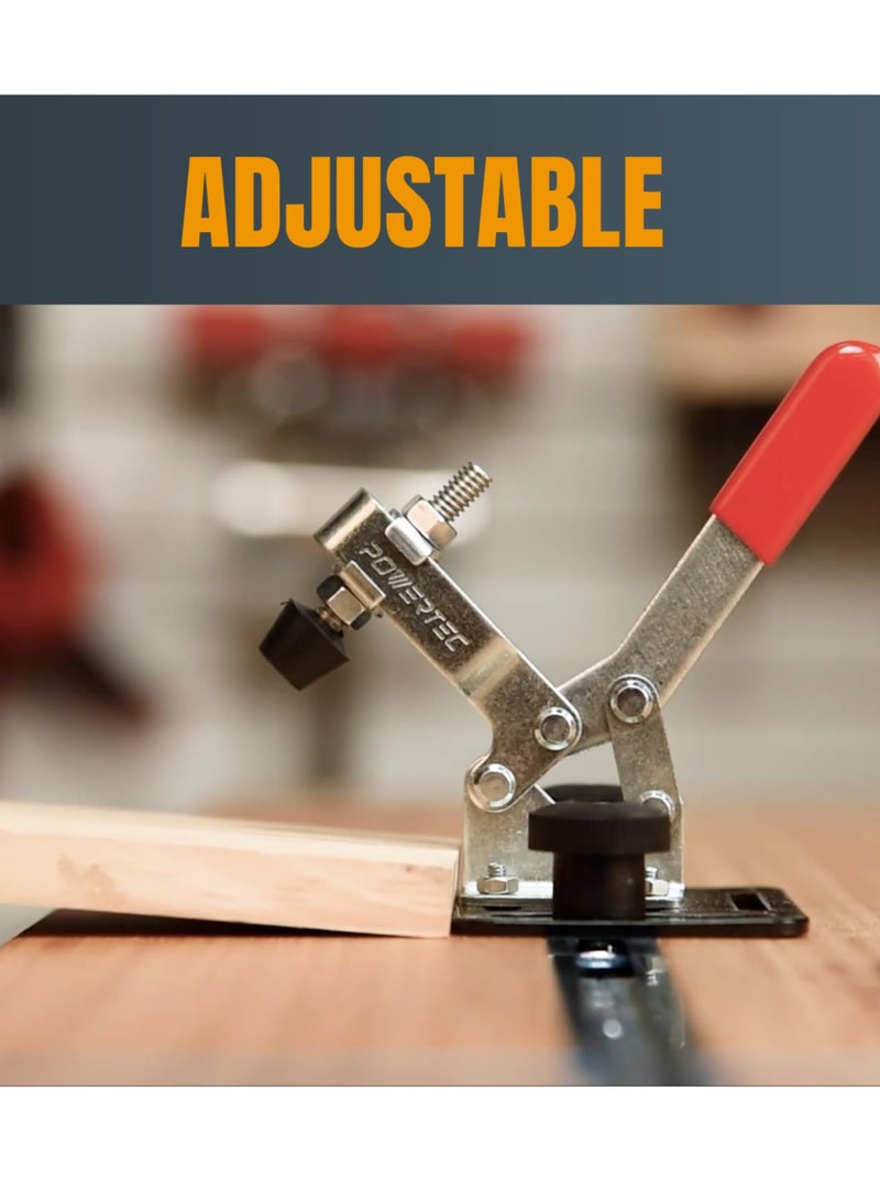 باورتيك 20327 مشبك تبديل أفقي سريع الإصدار 201B 300 رطل سعة حمل مع طرف ضغط مطاطي 4Pk - Image 2