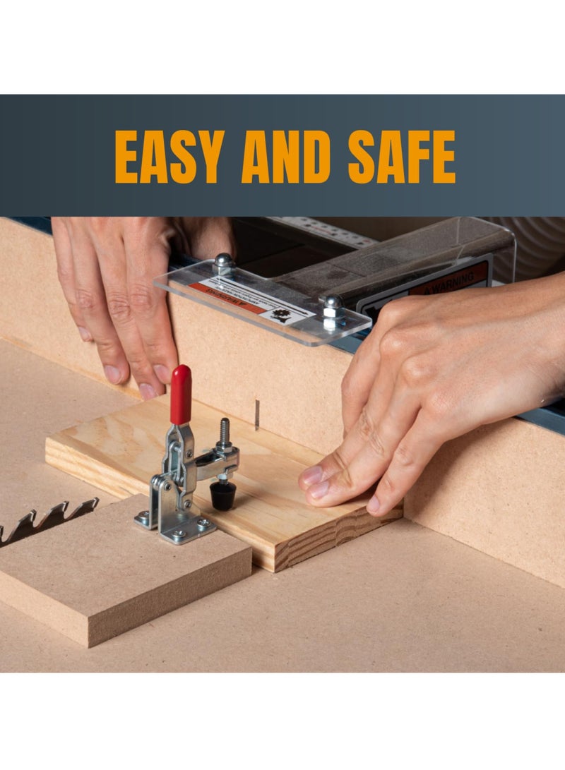 باورتيك 20327 مشبك تبديل أفقي سريع الإصدار 201B 300 رطل سعة حمل مع طرف ضغط مطاطي 4Pk - Image 3