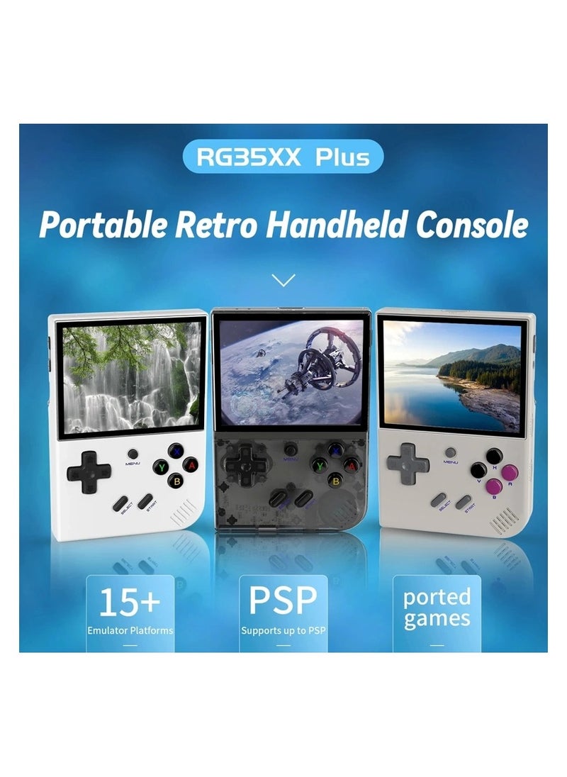 ANBERNIC  RG35XX Plus Linux Handheld Game Console, 3.5'' IPS Screen, Pre-Loaded 6900 Games, 3300mAh Battery, Supports 5G WiFi Bluetooth HDMI and TV Output (64GB, White)  - Image 2