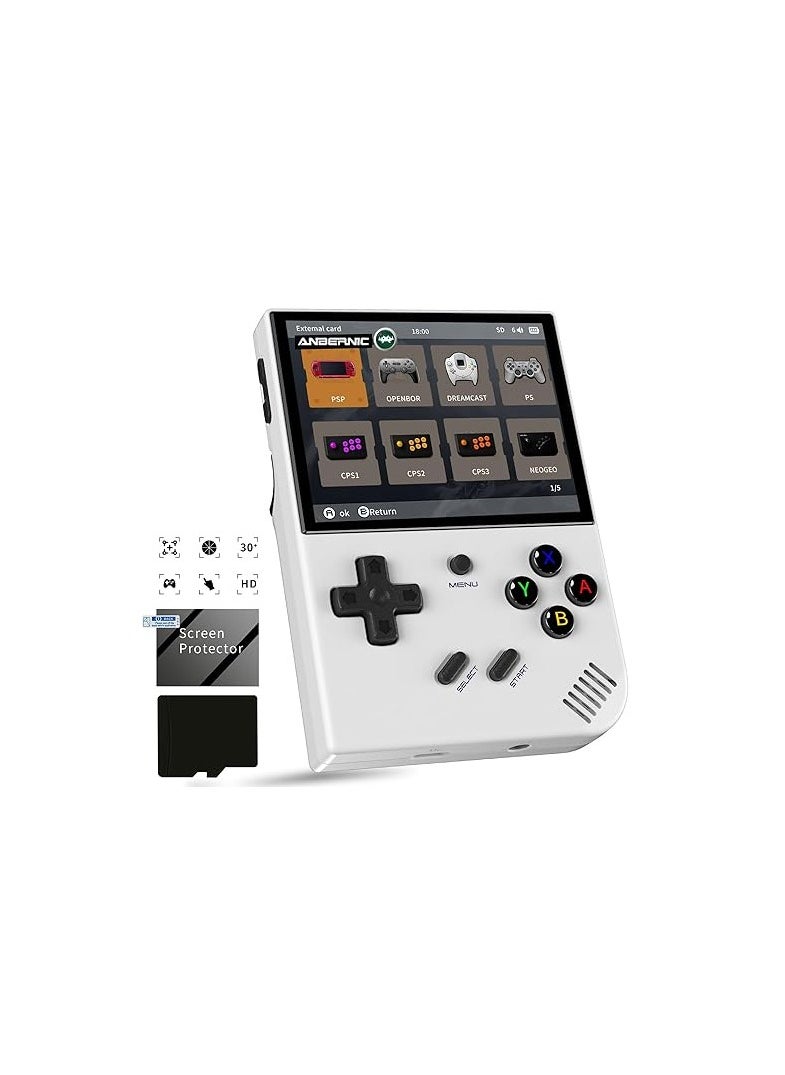 ANBERNIC  RG35XX Plus Linux Handheld Game Console, 3.5'' IPS Screen, Pre-Loaded 6900 Games, 3300mAh Battery, Supports 5G WiFi Bluetooth HDMI and TV Output (64GB, White)  - Image 3