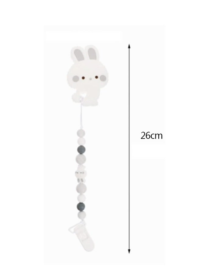 Pacifier Clip, Silicone Pacifier Holders, Pacifier Fang pacifier for Teething Toy, Rabbit Pattern Baby Pacifier Clips for Newborn Boys and Girls - Image 2