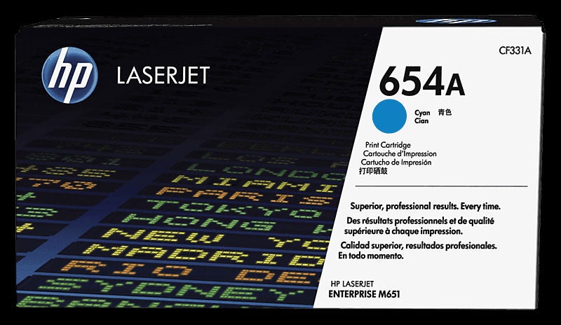 HP خرطوشة حبر 654A أصلية للطابعة ليزر جيت أزرق سماوي - Image 2