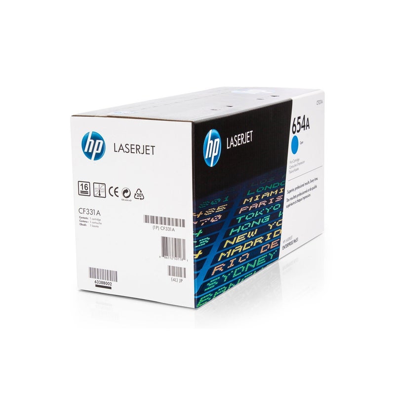 HP خرطوشة حبر 654A أصلية للطابعة ليزر جيت أزرق سماوي - Image 3