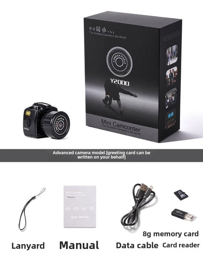 Mini Mini Small Camera Paraphernalia Photographable HD Pixel Student Party Campus Special Ccd Female-Color: Camera + 8g Memory Card + Card Reader (can Be Transferred To Mobile Phones And Videos)  - Image 1