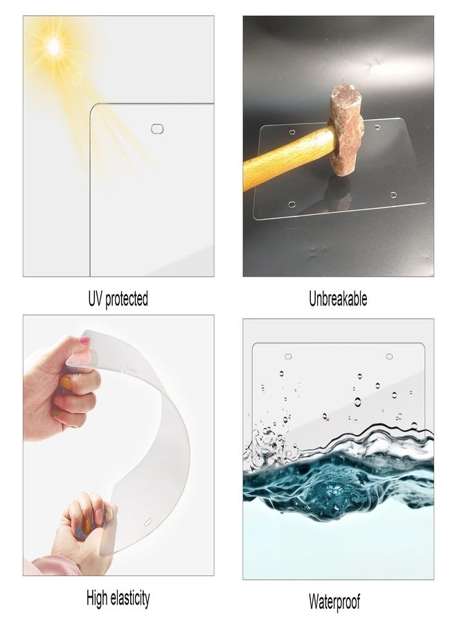 Aootf License Plate Covers- Clear Flat License Plate Protector, Unbreakable Plastic Protective Shield with Screws Caps, 2 Pack for Front Rear Car Tags - Image 3