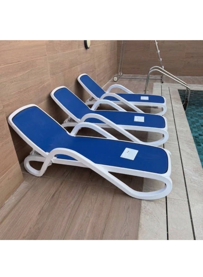 Casa Fiora Modern Blue Mesh Outdoor Pool Lounger(1 Piece) - Image 2