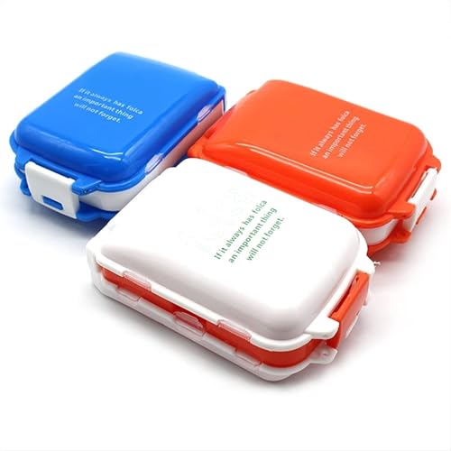 Zeinwap 2 Piece Medicine Box Mini Vitamin Pill Tablet Case Organizer, Random color - Image 1