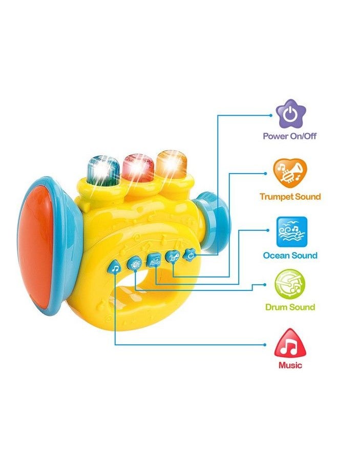 WEofferwhatYOUwant Set Of 3 Trumpet Drum And Harp Music Toys With Batteries ; Musical Instruments For Baby Learning And Entertainments  - Image 4