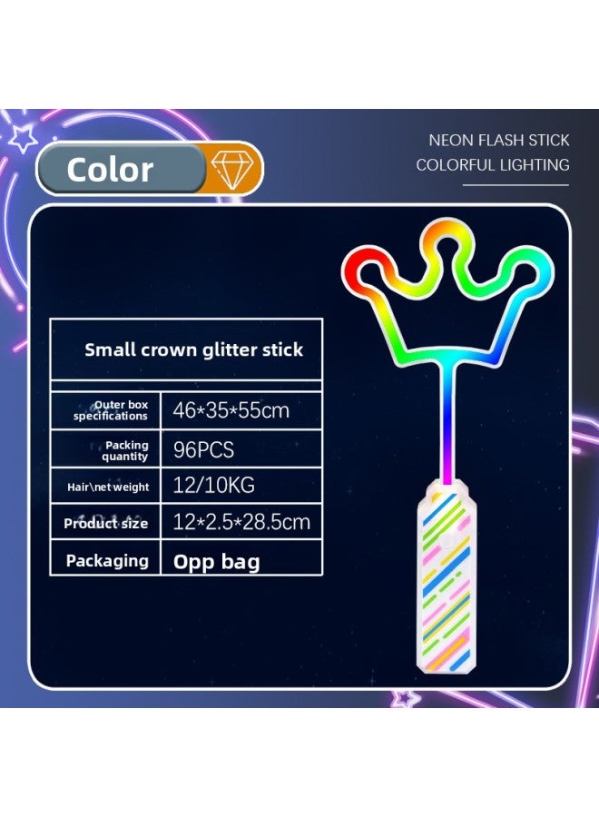 Foreign Trade Cross-border Fluorescent LED Magic Wand Fairy Stick Short Crown Flash Stick Neon Color Luminous Toy 
