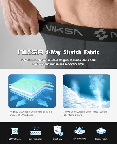 Niksa 2/4 Pack Compression Shorts Men with Pocket, Spandex Running Shorts Sport Athletic Workout Performance Underwear - Image 5
