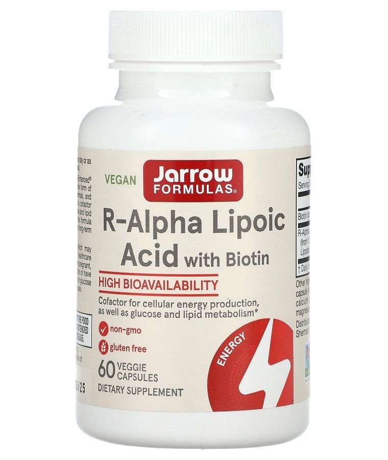 jarrow formulas R-Alpha Lipoic Acid with Biotin 60 Veggie Capsules
