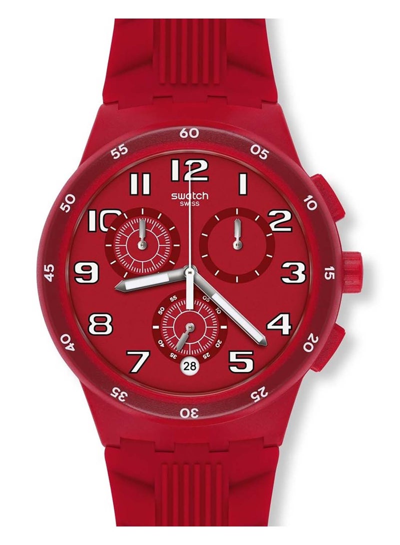 Swatch Men Red Step Quartz Movement Water Resistant Wrist Watch - 41 Mm - Image 1