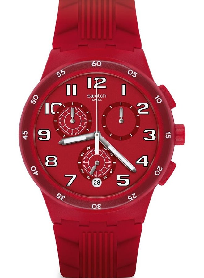 Swatch Men Red Step Quartz Movement Water Resistant Wrist Watch - 41 Mm - Image 2