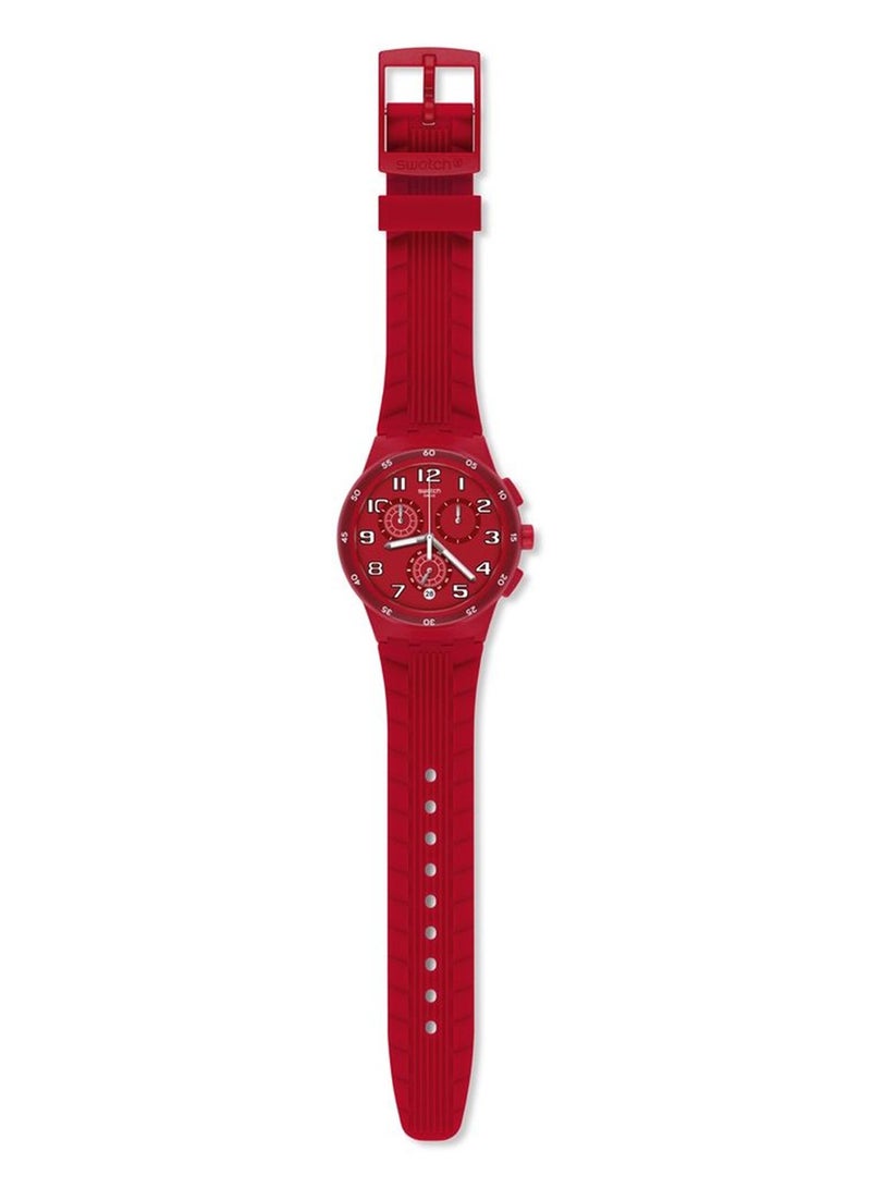 Swatch Men Red Step Quartz Movement Water Resistant Wrist Watch - 41 Mm - Image 3