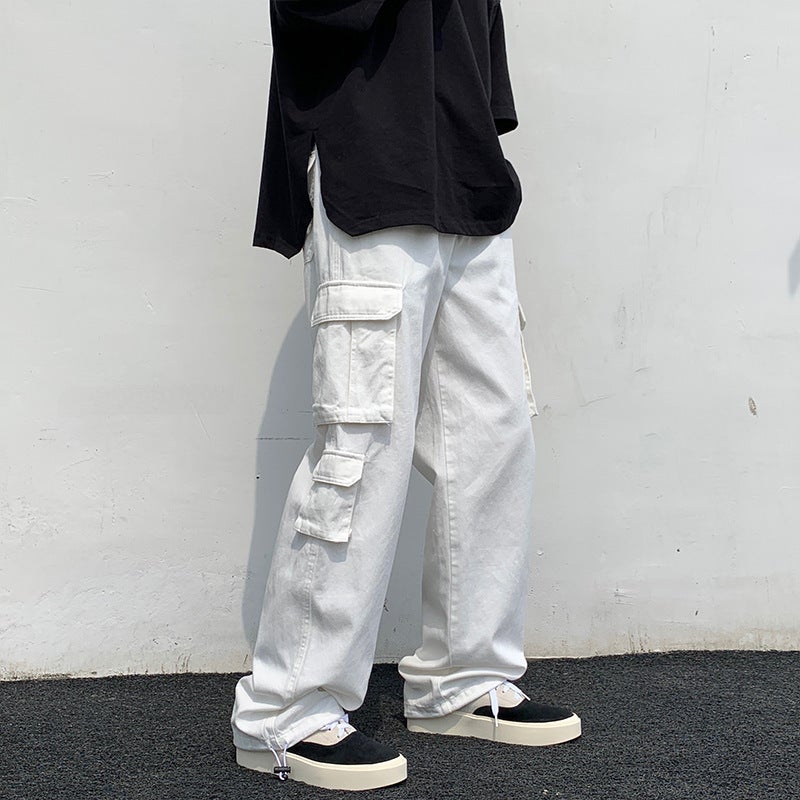 Multi-Pocket Cargo Pants for Men Spring Fall Black - Image 2